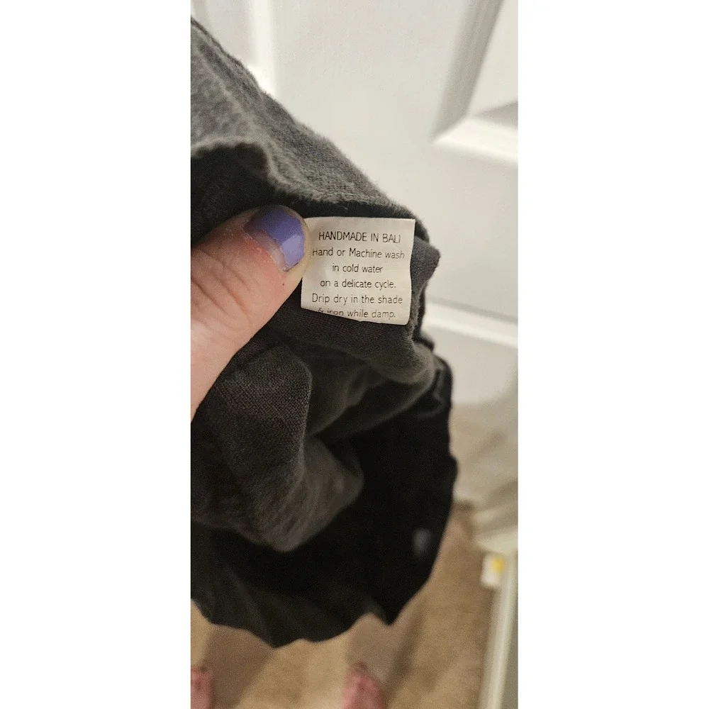 DAUN & Co River Shorts Womens Small 100%‎ Linen Charcoal Handmade Bali